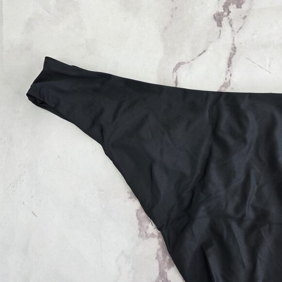 J Crew Swim Bottoms Black Curved Waist Bikini Mid High Cut Cheeky Bathing Suit - Picture 6 of 10